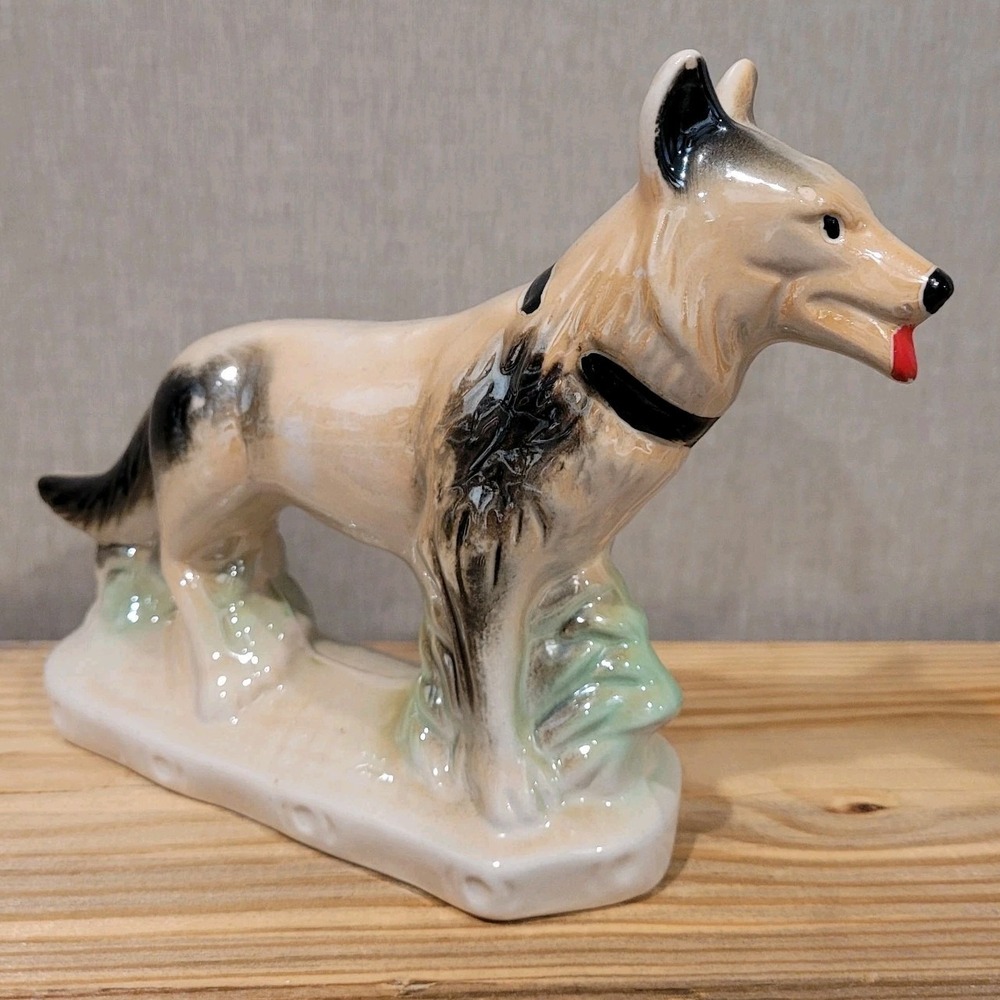 Vintage Handcrafted Collectibles German Shepherd Dog Figurine MCS Brazil Luster